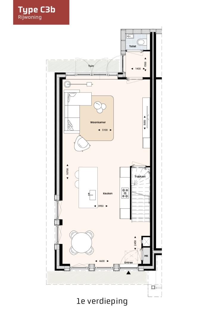 Krekenbos fase 7 te Zuidland, Rijwoningen type C, bouwnummer: 120, Zuidland