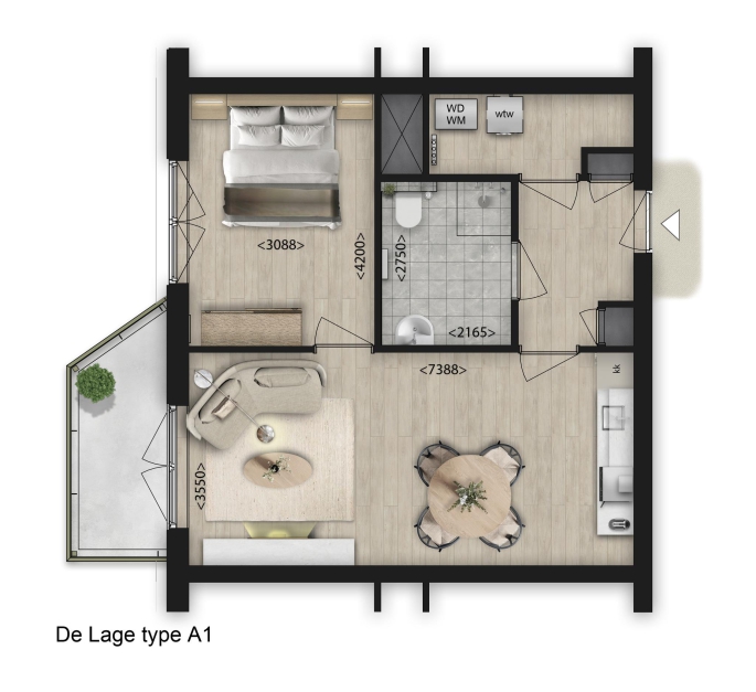 Nieuw Oden, 2-Kamer appartement, bouwnummer: 2.12, Hoogvliet rotterdam