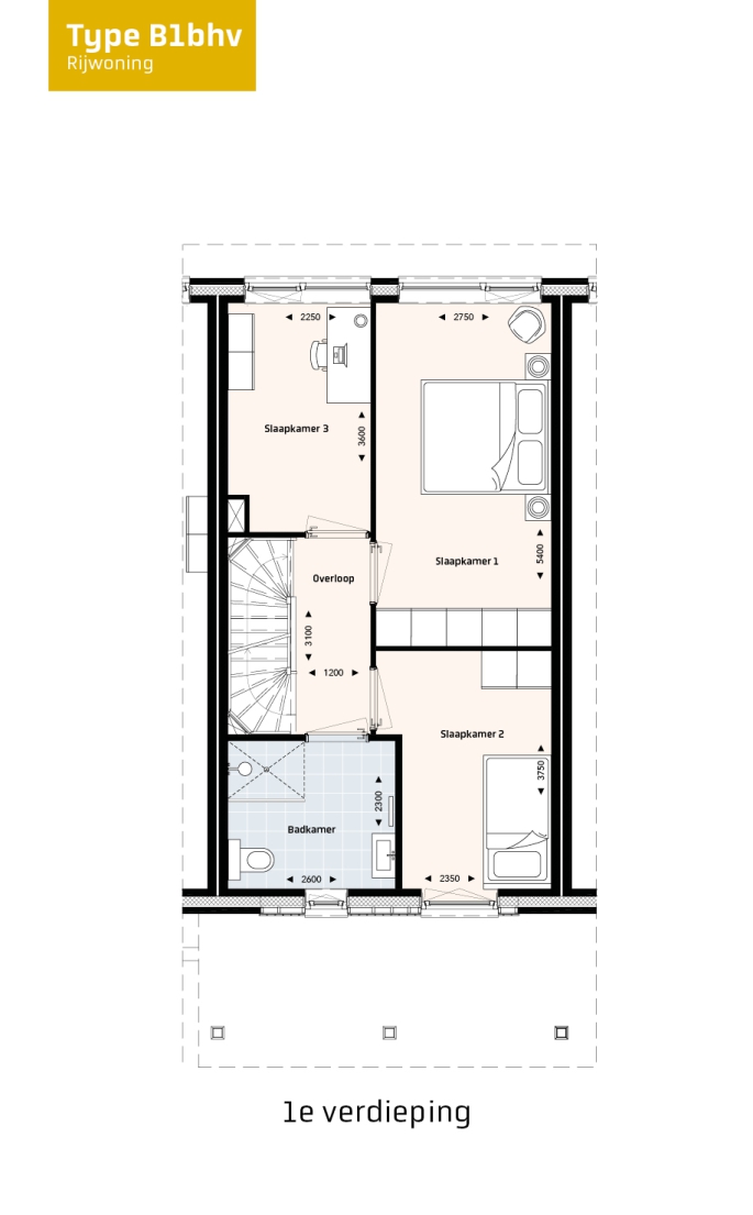 Krekenbos fase 7 te Zuidland, Rijwoningen type B, bouwnummer: 133, Zuidland