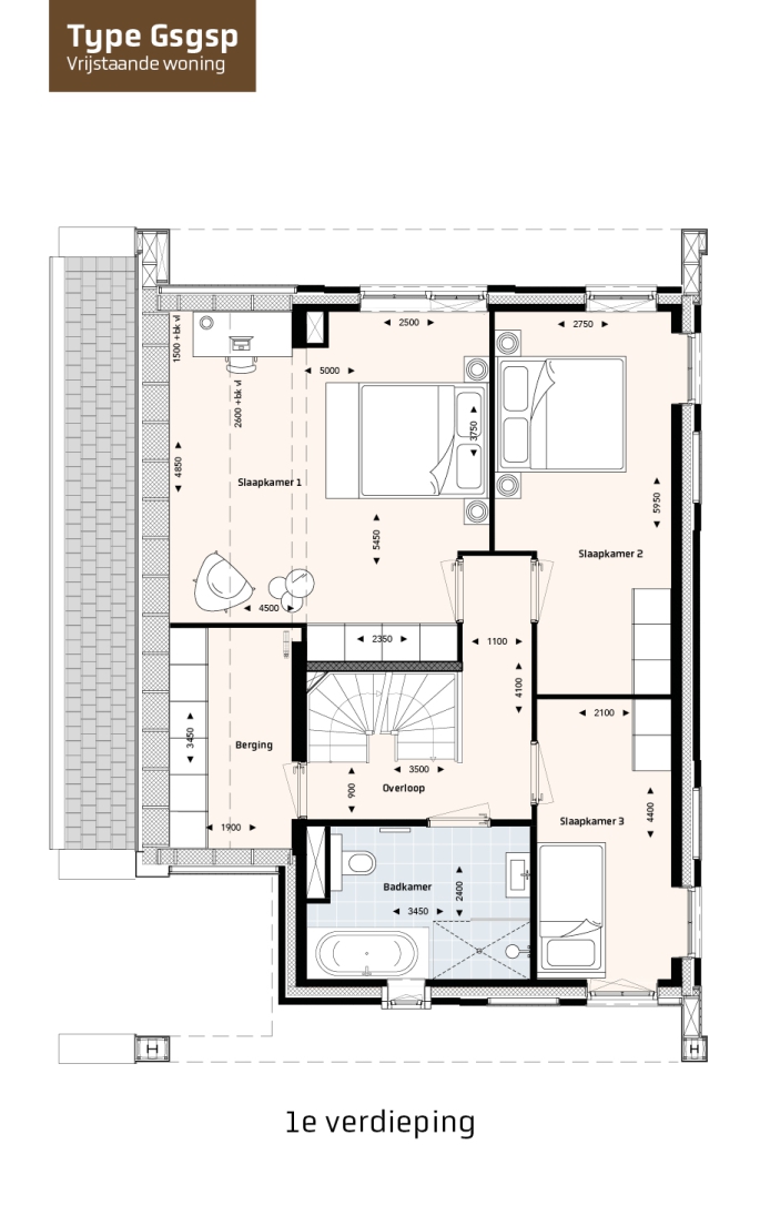 Krekenbos fase 7 te Zuidland, Vrijstaande woningen Type GSG, bouwnummer: 113, Zuidland