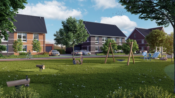 Torensteepolder De Bloesem, 2^1-kap, beukmaat 6000, zij entree, bouwnummer: 23, Numansdorp